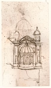 Piirustus kirkollisesta arkkitehtuurista, c1472-c1519 1883 tekijältä Leonardo da Vinci
