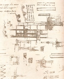 Piirustus linnoja ja huviloita koskevista projekteista, c1472-c1519 1883 tekijältä Leonardo da Vinci