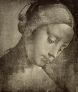 Feminiininen pää, piirustus Leonardo da Vinci. Piirustus- ja grafiikkakaappi, Uffizi-galleria, Firenze tekijältä Leonardo da Vinci