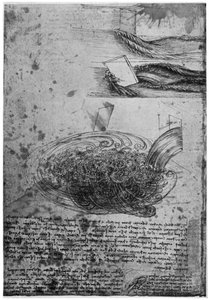 Pyörteiden virtaus vesiputouksessa, 1509-1511 1954. tekijältä Leonardo da Vinci
