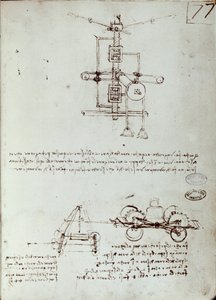 Lentävän koneen piirustus. Käsikirjoitus Leonard De Vinci (Leonardo da Vinci tekijältä Leonardo da Vinci