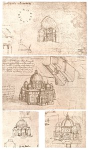 Neljä piirustusta kirkollisesta arkkitehtuurista, c1472-c1519 1883 tekijältä Leonardo da Vinci
