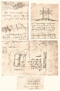Neljä topografista piirustusta, c1472-c1519 1883 tekijältä Leonardo da Vinci