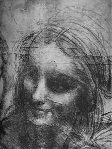 Pyhän Annan pää - Neitsyt ja lapsi Pyhän Annan ja Infant St. Johnin kanssa, c1480 1945 tekijältä Leonardo da Vinci
