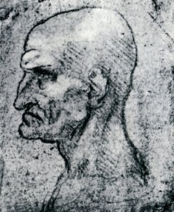 Vanhan miehen pää, 1913 tekijältä Leonardo da Vinci