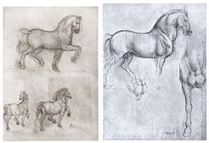 Hevoset, c1490-1510 tekijältä Leonardo da Vinci