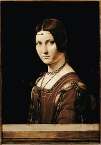 La Belle Ferronniere. (öljy puulle tekijältä Leonardo da Vinci