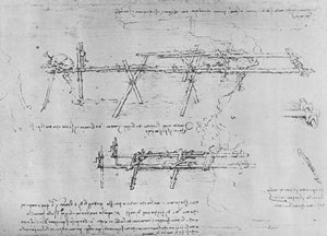 Pukkisillan rakentamismenetelmä, c1480 1945 tekijältä Leonardo da Vinci