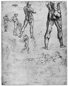 Alastontutkimukset Anghiarin taisteluun, c1503-1505 1954 tekijältä Leonardo da Vinci