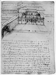 Ihanteellisen kaupungin suunnitelma, 1488-1490 1954. tekijältä Leonardo da Vinci