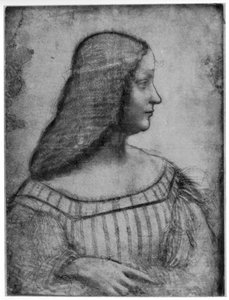 Isabella dEsten muotokuva, 1500 1954. tekijältä Leonardo da Vinci