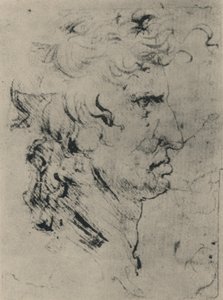 Oikealla olevan miehen profiili, c1480 1945 tekijältä Leonardo da Vinci