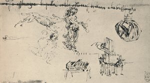 Opintolehti nuoren naisen, susin jne. kanssa, c1480 1945 tekijältä Leonardo da Vinci