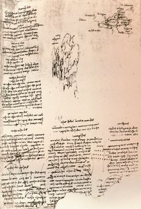 Luonnos Armenian huipusta ja Armenian luonnoskartta, c1472-c1519 1883 tekijältä Leonardo da Vinci