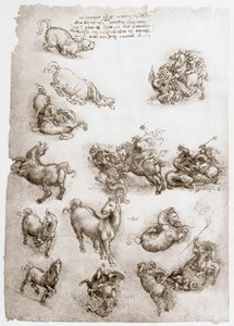 Pyhä Yrjö ja lohikäärme, c1506 tekijältä Leonardo da Vinci