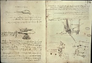Studien für Luftschraube und Flugmaschinen tekijältä Leonardo da Vinci