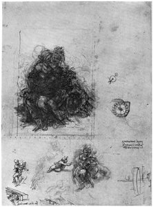 Tutkimuksia Neitsyelle ja lapselle Pyhän Annan ja Johannes Kastajan kanssa, 1503 1954. tekijältä Leonardo da Vinci