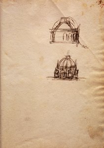Tutkimuksia katedraalin lyhdystä varten Codex Trivulzianuksesta tekijältä Leonardo da Vinci