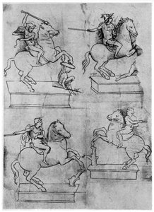 Tutkimuksia Sforza-monumentille, c1488-1493 1954. tekijältä Leonardo da Vinci