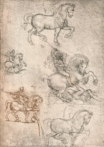 Tutkimus Sforza-monumentille, c1482-c1499 1883 tekijältä Leonardo da Vinci