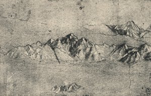 Study of Mountain Ranges, c1480 1945 tekijältä Leonardo da Vinci