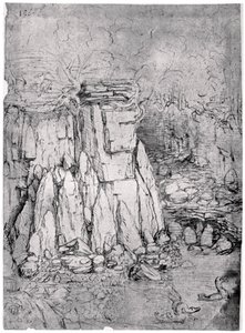 Tutkimus kiviluolasta ja ankoista, 1482-1485 1954 tekijältä Leonardo da Vinci