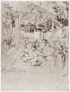 Kuninkaiden palvonta, n. 1480 tekijältä Leonardo da Vinci