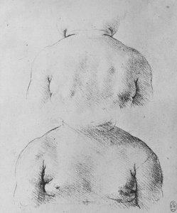 Vauvan rintakuva edestä ja takaa, c1480 1945 tekijältä Leonardo da Vinci