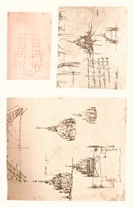 Kolme piirustusta Milanon katedraalista, c1472-c1519 1883 tekijältä Leonardo da Vinci