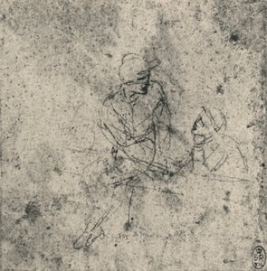 Kaksi hahmoa keskustelussa, c1480 1945 tekijältä Leonardo da Vinci