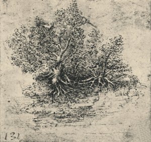 Kaksi puuta puron rannalla, c1480 1945 tekijältä Leonardo da Vinci