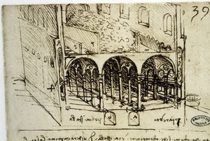 Kaupunkisuunnittelu: Leonardo da Vincin (Leonardo da Vinci) arkkitehtoninen suunnitelma (39) - Institut de Francen kirjasto tekijältä Leonardo da Vinci