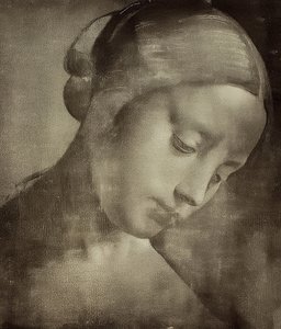 Naisen pää. 1470-1519 tekijältä Leonardo da Vinci