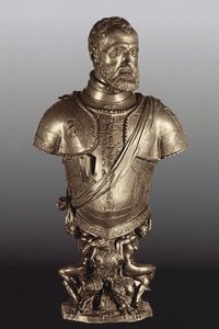 Pyhän Rooman keisarin Kaarle V:n (1500-58) muotokuva (pronssi)