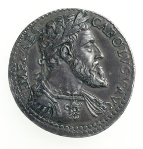 Kaarle V:n (1500-58) Milanon herttuan testikivi, kaiverrettu Dye, 1535-56 (kääntöpuoli) (hopea) (kääntöpuoli katso 168055)