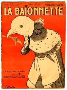 Kansi "" La Baionnette", satiirinen väreissä tekijältä Leonetto Cappiello