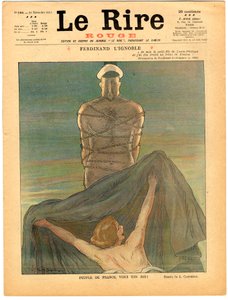 Punaisen naurun" kansi, satiirinen väreissä. tekijältä Leonetto Cappiello