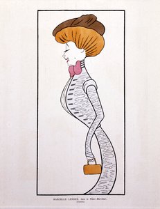 Marcelle Lender, kirjassa "Le Vieux Marcheur", pilapiirros. tekijältä Leonetto Cappiello