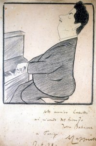 Giacomo Puccinin (1858-1924), italialaisen säveltäjän muotokuva. Karikatyyri Leonetto Cappiello. tekijältä Leonetto Cappiello