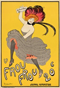 Juliste, joka mainostaa ranskalaista "Le Frou Frou" -lehteä, 1899