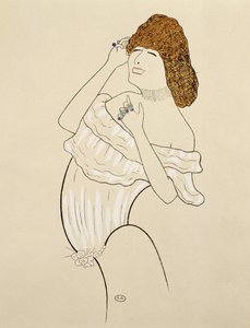 Sarah Bernhardt (1844-1923) näytelmässä La Dame Aux Camelias, joka perustuu Alexandre Dumas Filsin tarinaan tekijältä Leonetto Cappiello