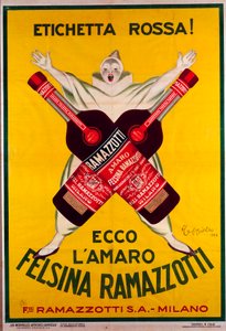 juliste juomalle Amaro (Amer) felsina Ramazzotti tekijältä Leonetto Cappiello