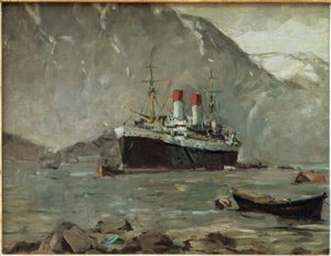Passagierdampfer der Hamburg-Süd in einem norwegischen Fjord tekijältä Leonhard Sandrock