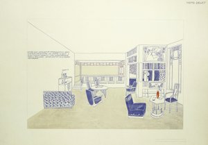 A Design for a Room, n. 1901 (väri litho) tekijältä Leopold (after) Bauer