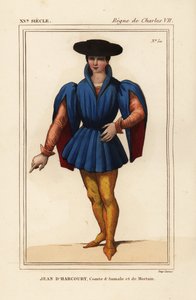 Jean VIII Harcourtista, ranskalainen ritari, Aumalen ja Mortainin kreivi tekijältä Leopold Massard