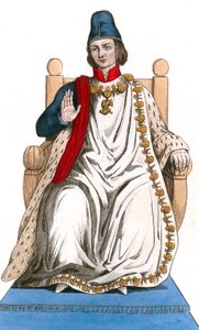 Ranskan kuningas Ludvig XI yllään Saint Michelin tilauspuku tekijältä Leopold Massard