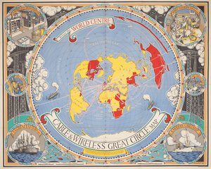 Kaapeli- ja langaton Great Circle -kartta