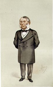 Sir Edward Watkin, "Spy"-sarjakuva Vanity Fair -lehdestä, julkaisu. 1875