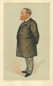 Herra Charles Henry Wilson, Squatter, 24. tammikuuta 1885, Vanity Fair -sarjakuva (värilitho) tekijältä Leslie Matthew Ward