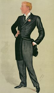 Herbert Beerbohm Tree (1852-1917), "Spy" sarjakuva Vanity Fairista, 12. heinäkuuta 1890 tekijältä Leslie Matthew Ward